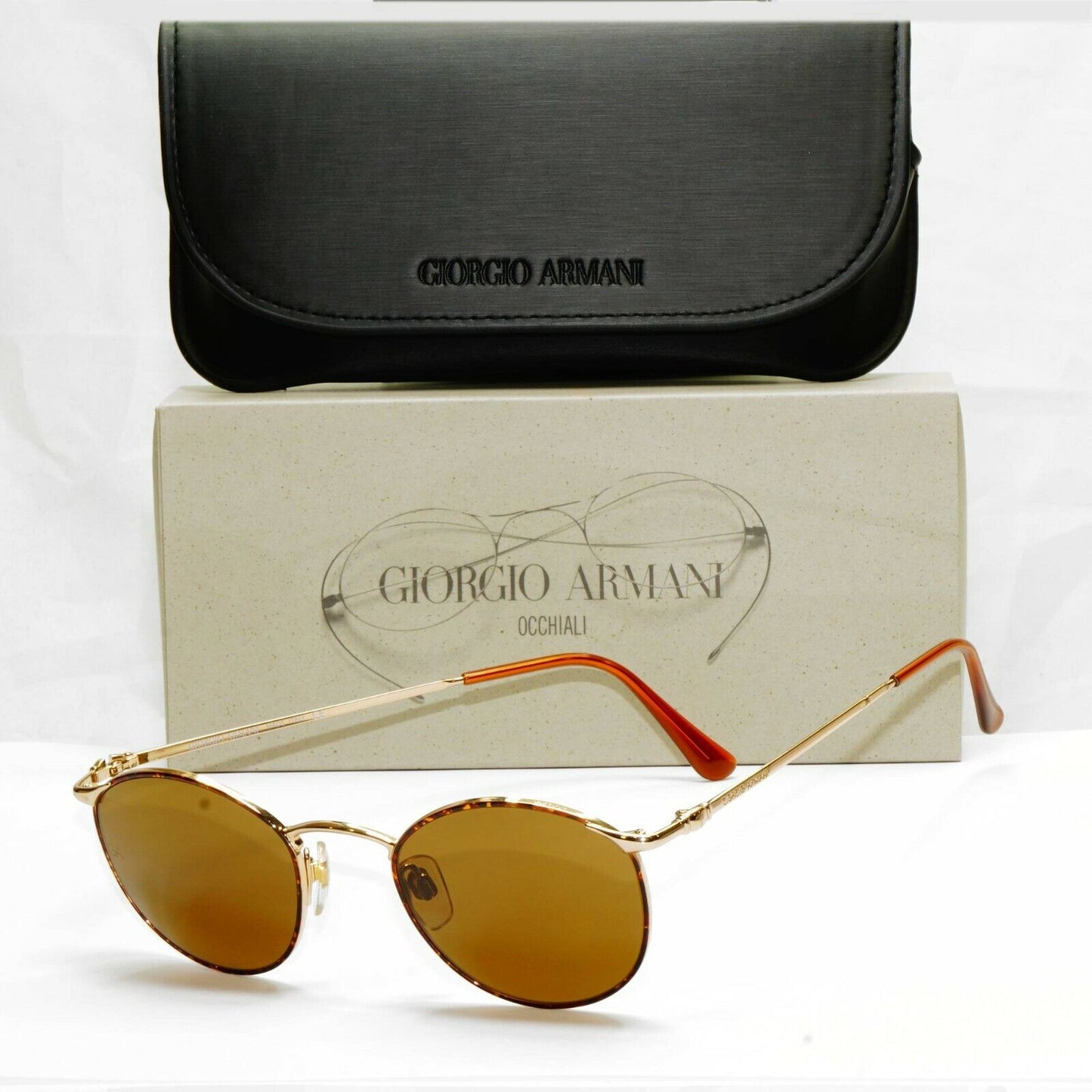 Authentic Giorgio Armani 1997 Vintage Sunglasses Gold Brown Mens Womens 132 759