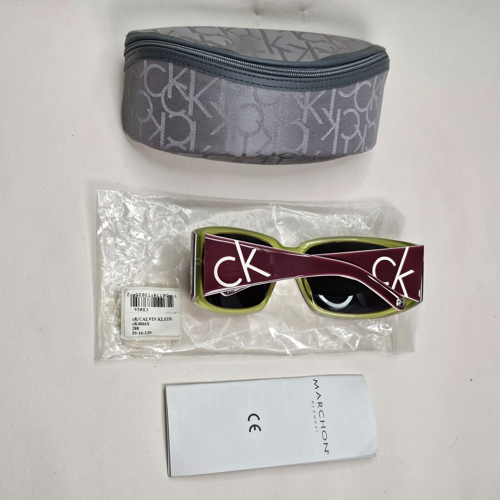 Calvin Klein Sunglasses 2005 Vintage Dark Red Black Unisex CK4066S 288 121124