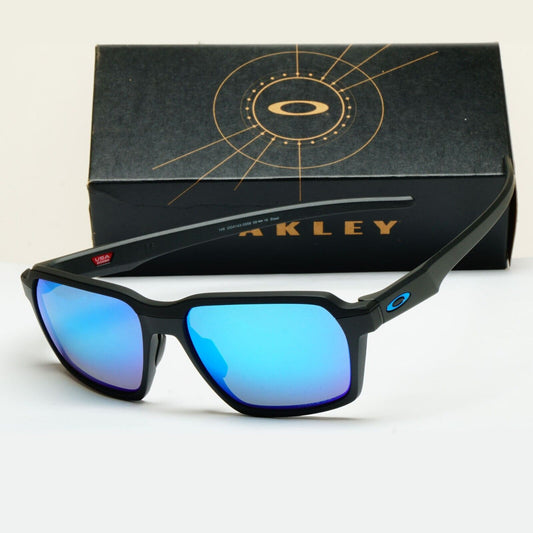 Oakley Sunglasses Parlay Polarized Black Blue Prizm Sapphire OO 4143 05