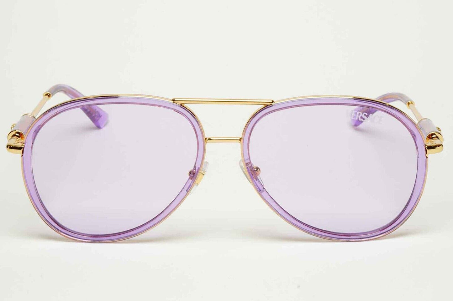 Versace Sunglasses Oversized Pilot Gold Violet Medusa MOD VE 2260 1002/1A 60mm