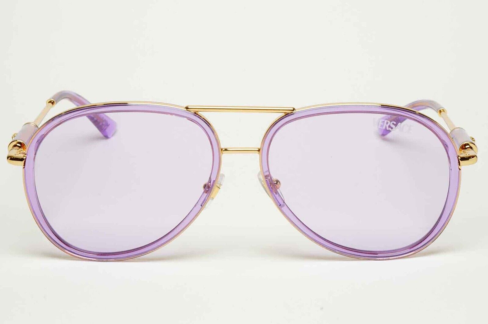Versace Sunglasses Oversized Pilot Gold Violet Medusa MOD VE 2260 1002/1A 60mm