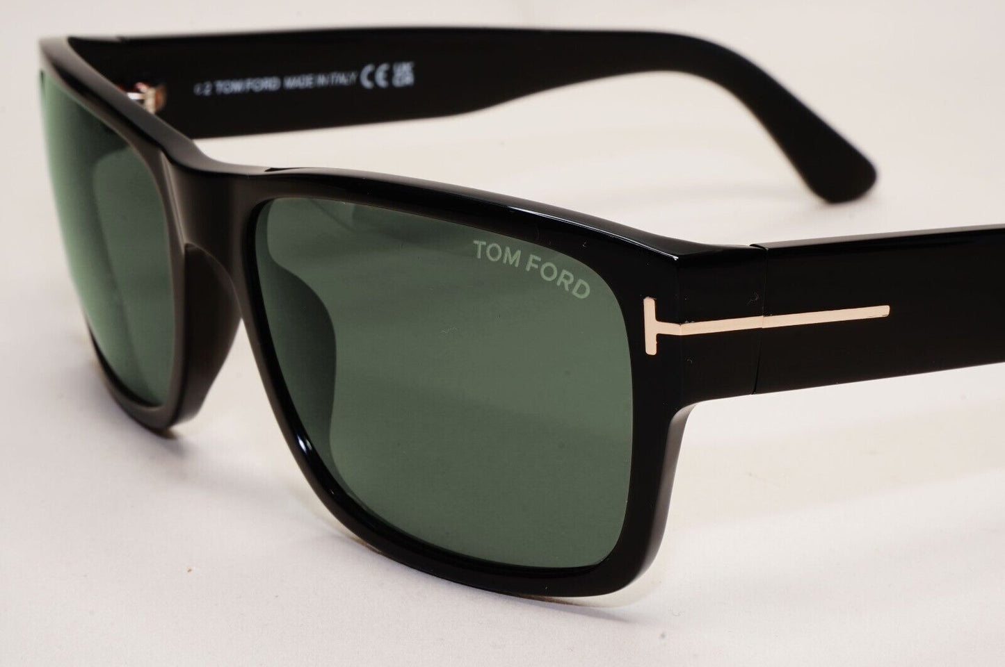 Tom Ford Sunglasses Mason Black Glossy Green Square FT0445 TF 445 01N 58mm