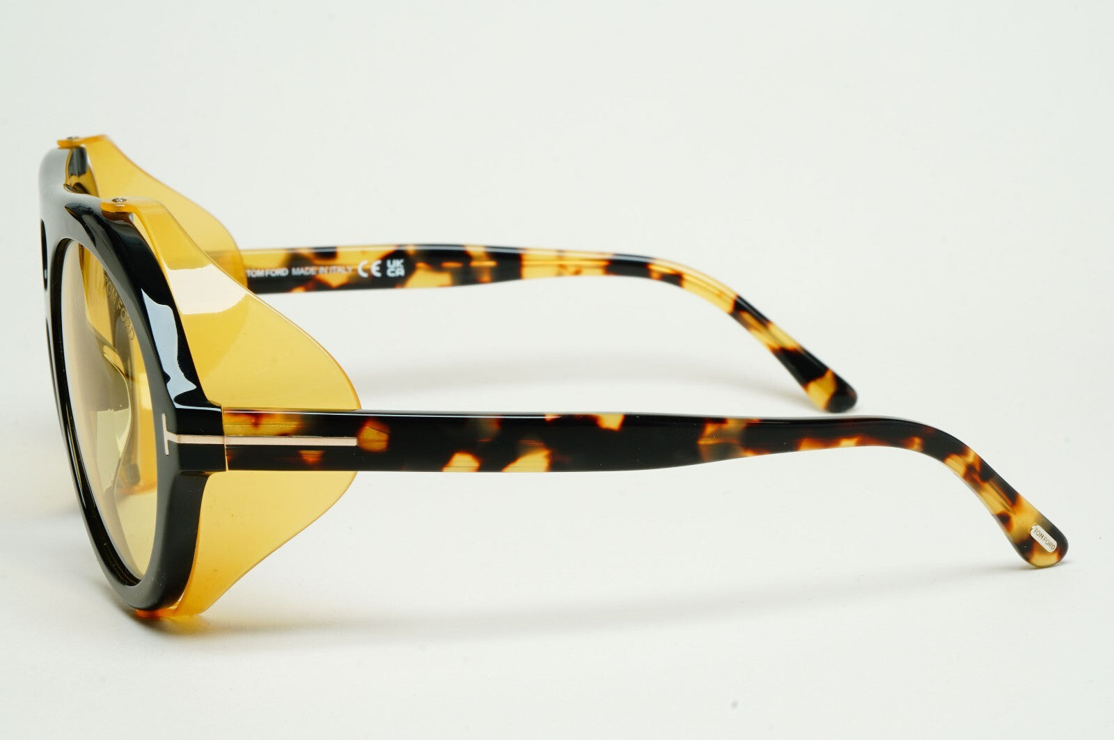 Tom Ford Sunglasses Neughman Black Brown Yellow Side Shields FT0882 TF 882 01E