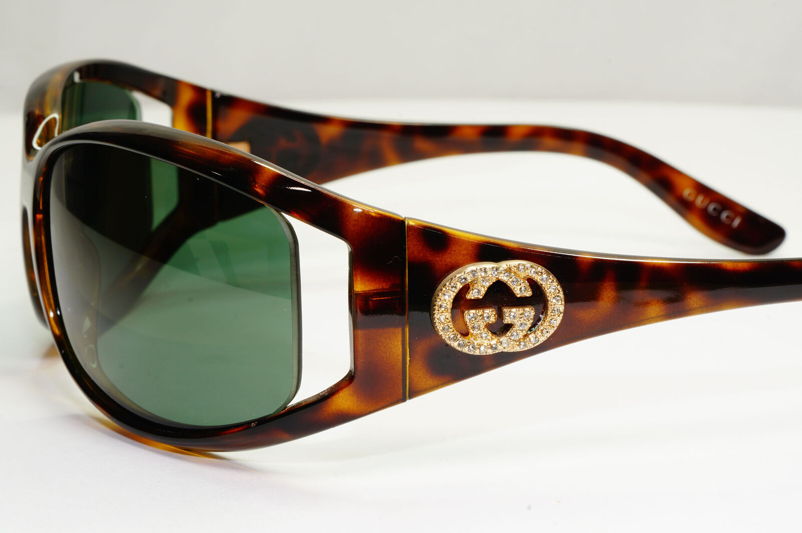 Gucci 2005 Sunglasses Vintage Brown Green Gold GG 2989/S/STRASS V088U 181022