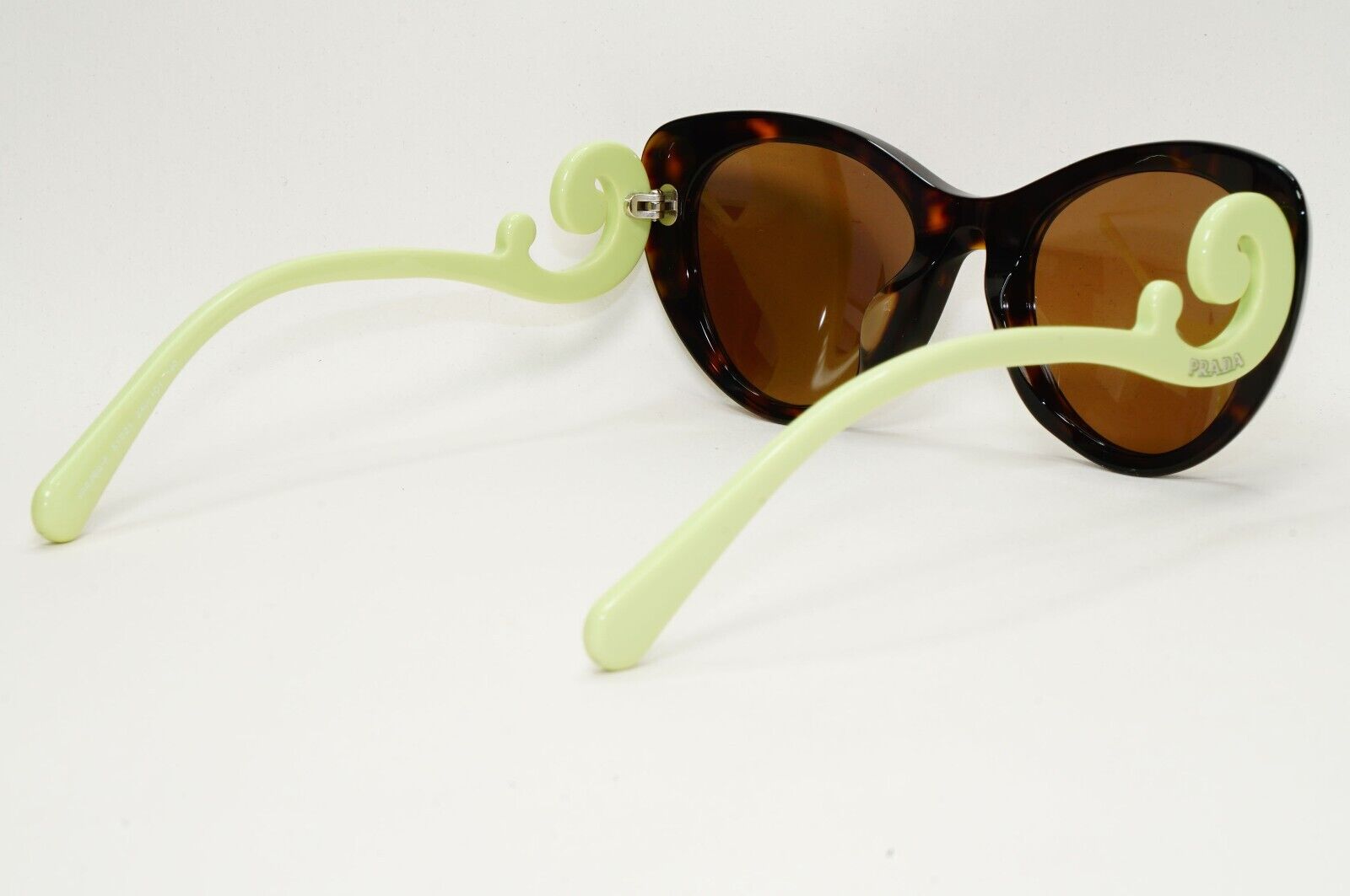 Prada Sunglasses Baroque Swirl Brown Green Cat Eye PR06QV-F VPR 06Q-F 2AU-1O1