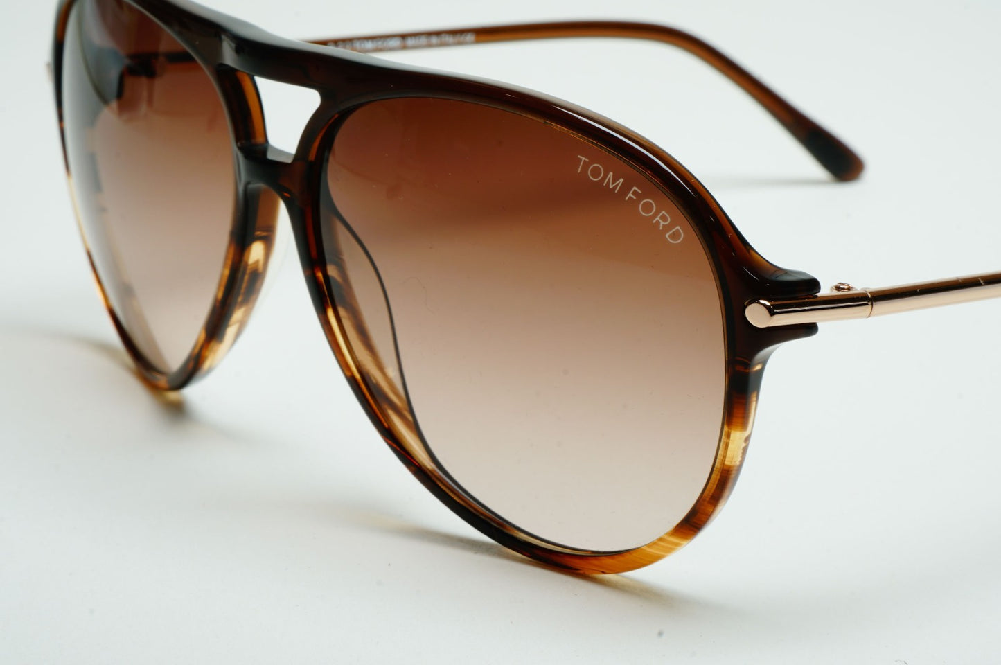 Tom Ford Sunglasses Matteo Gold Brown Gradient Pilot FT0254 TF 254 50F