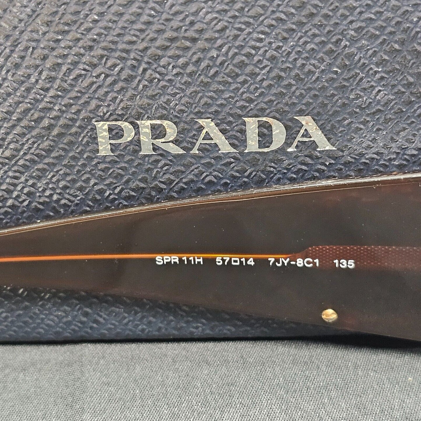 Prada Sunglasses 2007 Vintage Brown Saffiano Crest PR11HS SPR 11H 7JY-8C1 061024
