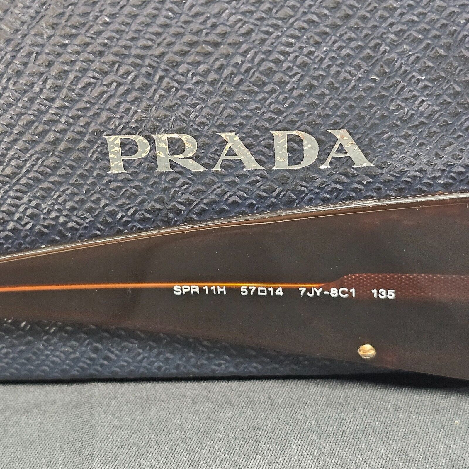 Prada Sunglasses 2007 Vintage Brown Saffiano Crest PR11HS SPR 11H 7JY-8C1 061024