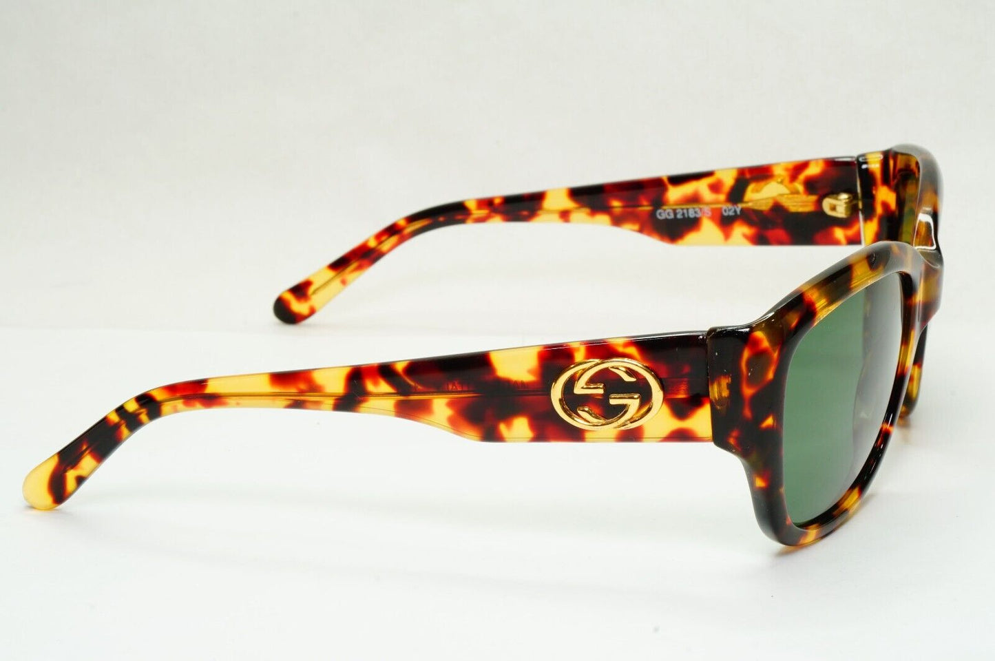 Gucci Sunglasses 1996 Vintage Brown Gold Green Square GG 2183/S 02Y 56mm 111223