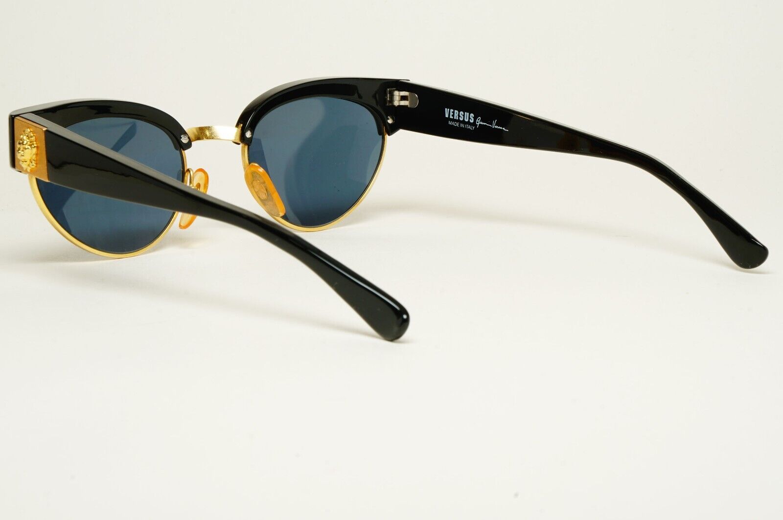 Versus Sunglasses 1996 by Gianni Versace Vintage Black Gold Lion MOD E22 COL 852