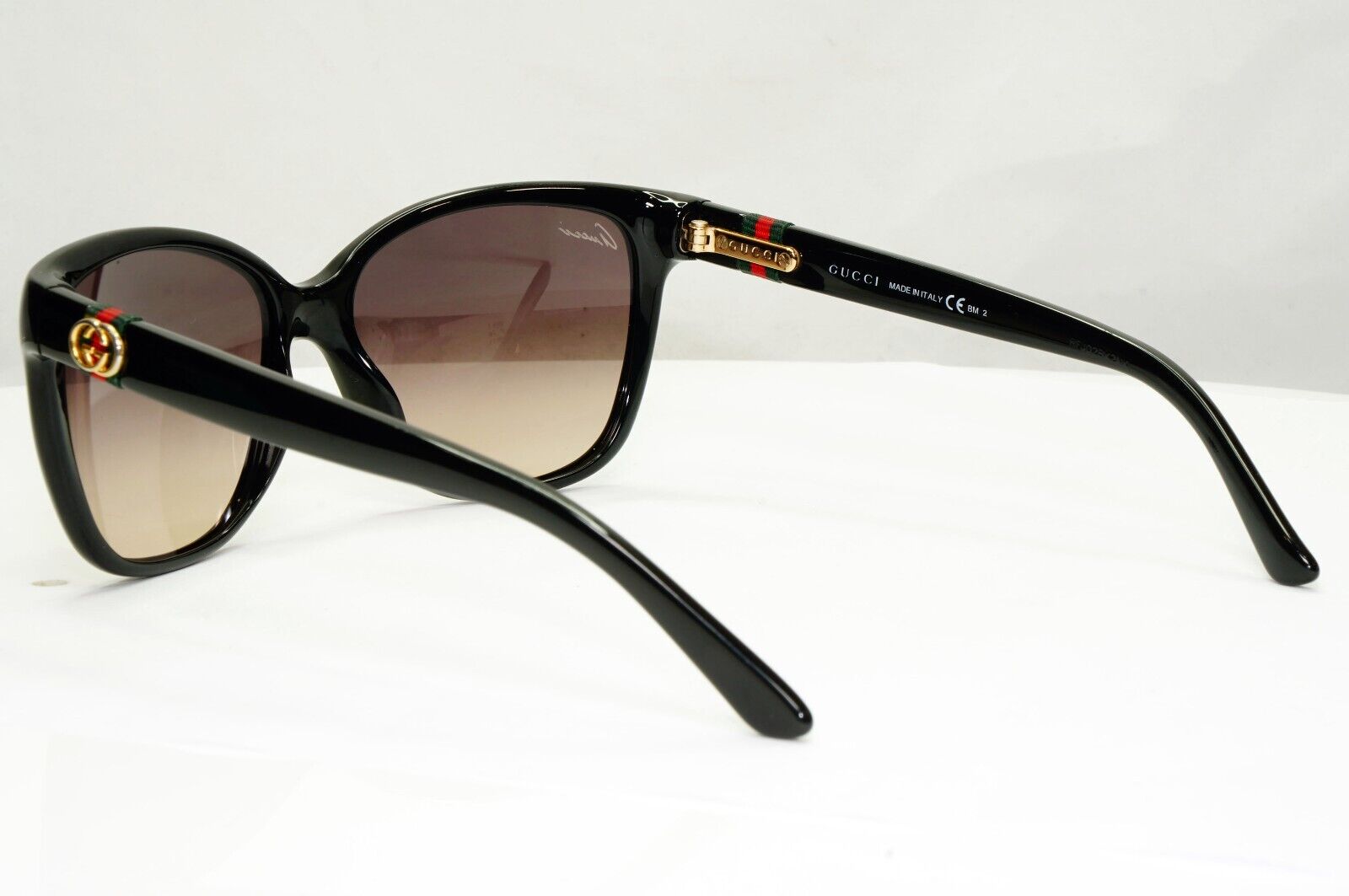Gucci 2012 Ribbon Sunglasses Square Black Brown Gradient GG 3645/S D28ED 301024