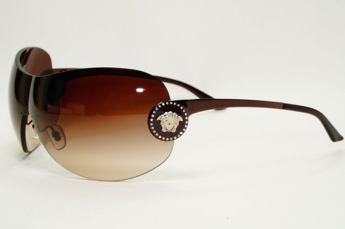 Versace Sunglasses 2008 Vintage Shield Rimless Rare MOD VE 2113-B 1257/13 250924