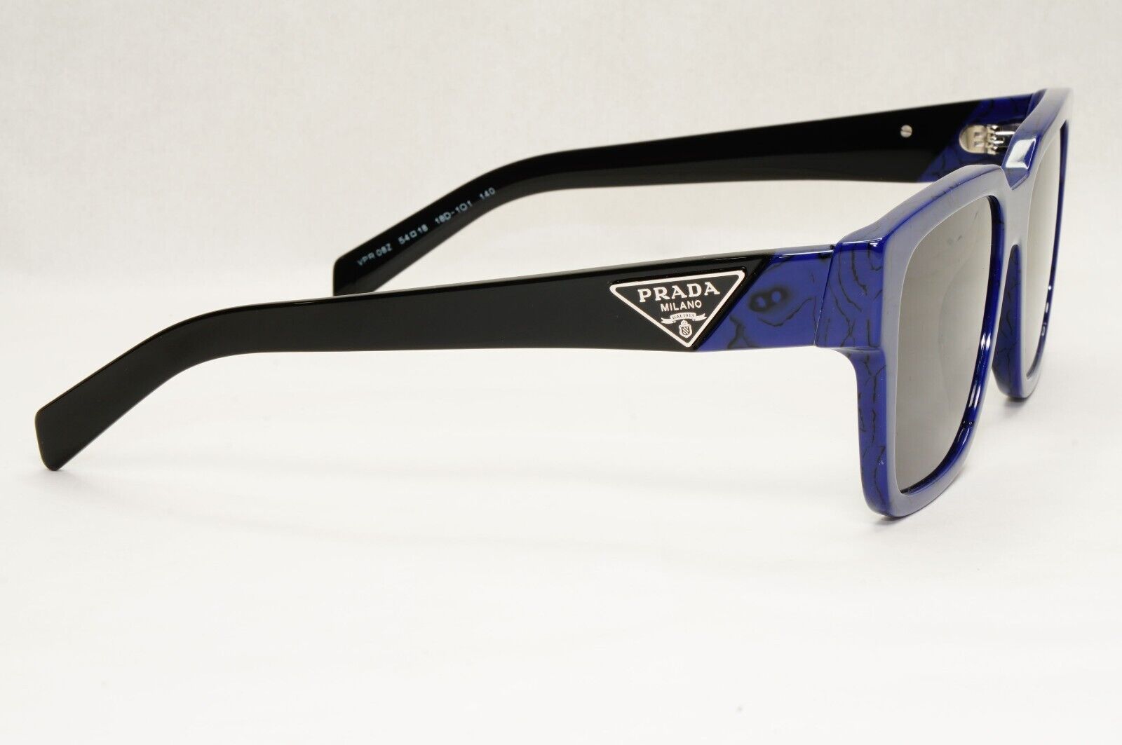 Prada Sunglasses Black Blue Square Marble Baltic PR08ZV VPR 08Z 18D-1O1 54mm