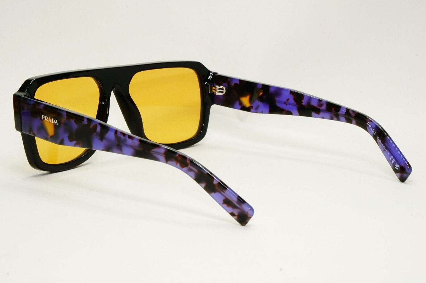 Prada Sunglasses Symbole Square Black Yellow Violet Marble PR22YS SPR 22Y 1AB0B7