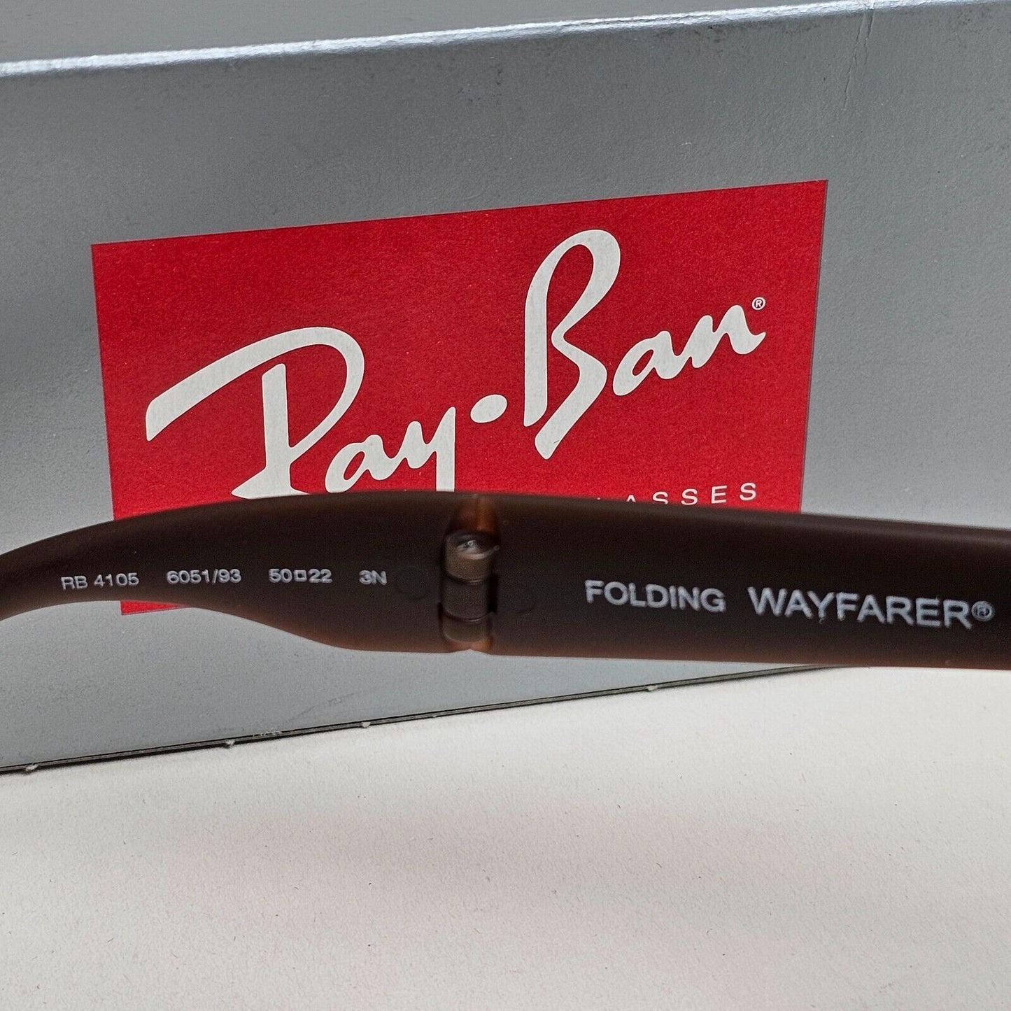 Ray-Ban Sunglasses Folding Wayfarer Yellow Mirror Brown RB 4105 6051/93 50mm