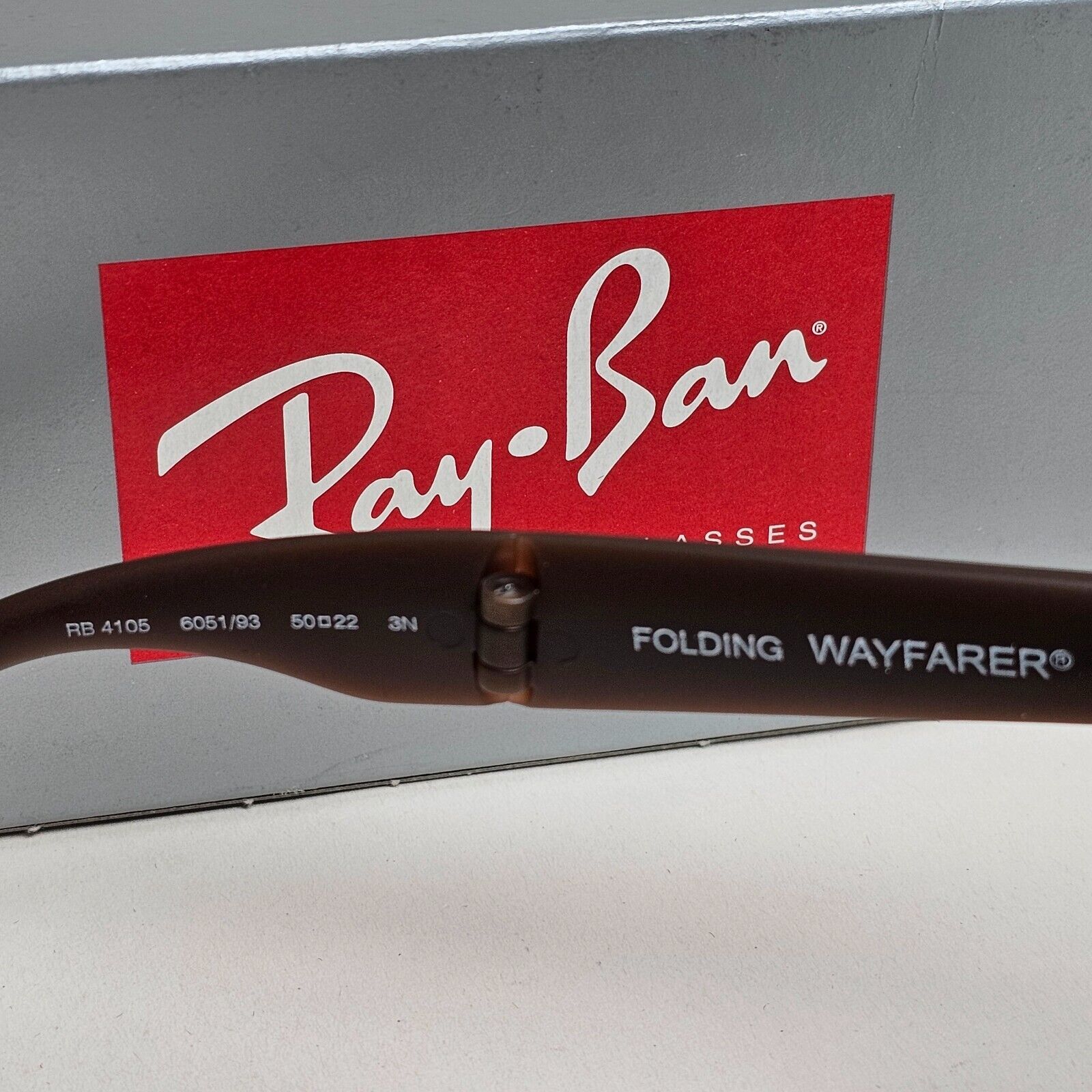Ray-Ban Sunglasses Folding Wayfarer Yellow Mirror Brown RB 4105 6051/93 50mm
