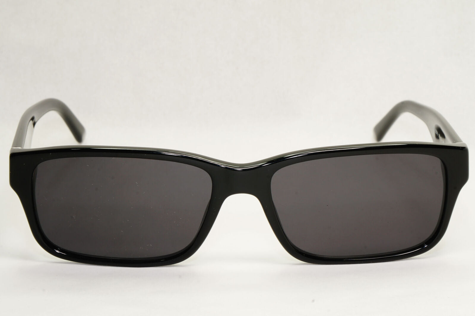 Prada Sunglasses Black Rectangle Glossy Fashion PR16MV VPR 16M 1AB-1O1 55mm