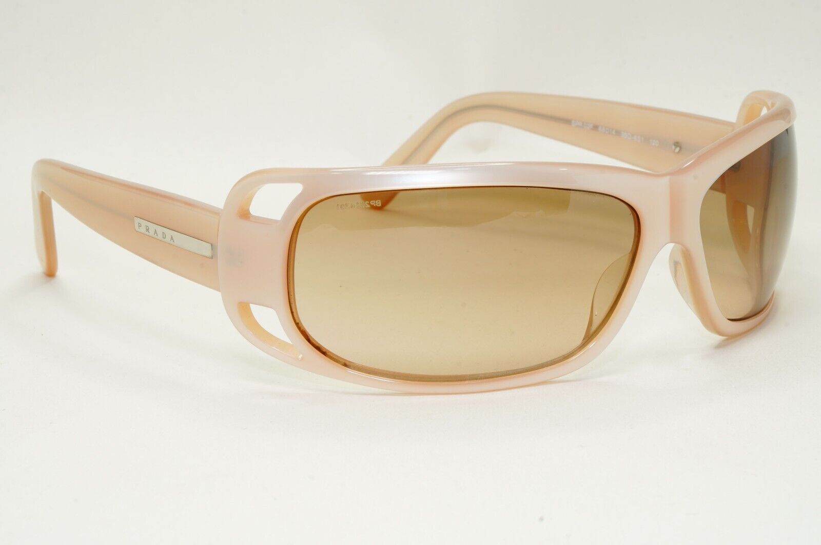 Prada Sunglasses 2005 Vintage Beige Brown Wrap PR02FS SPR 02F 3BQ-6S1 311024