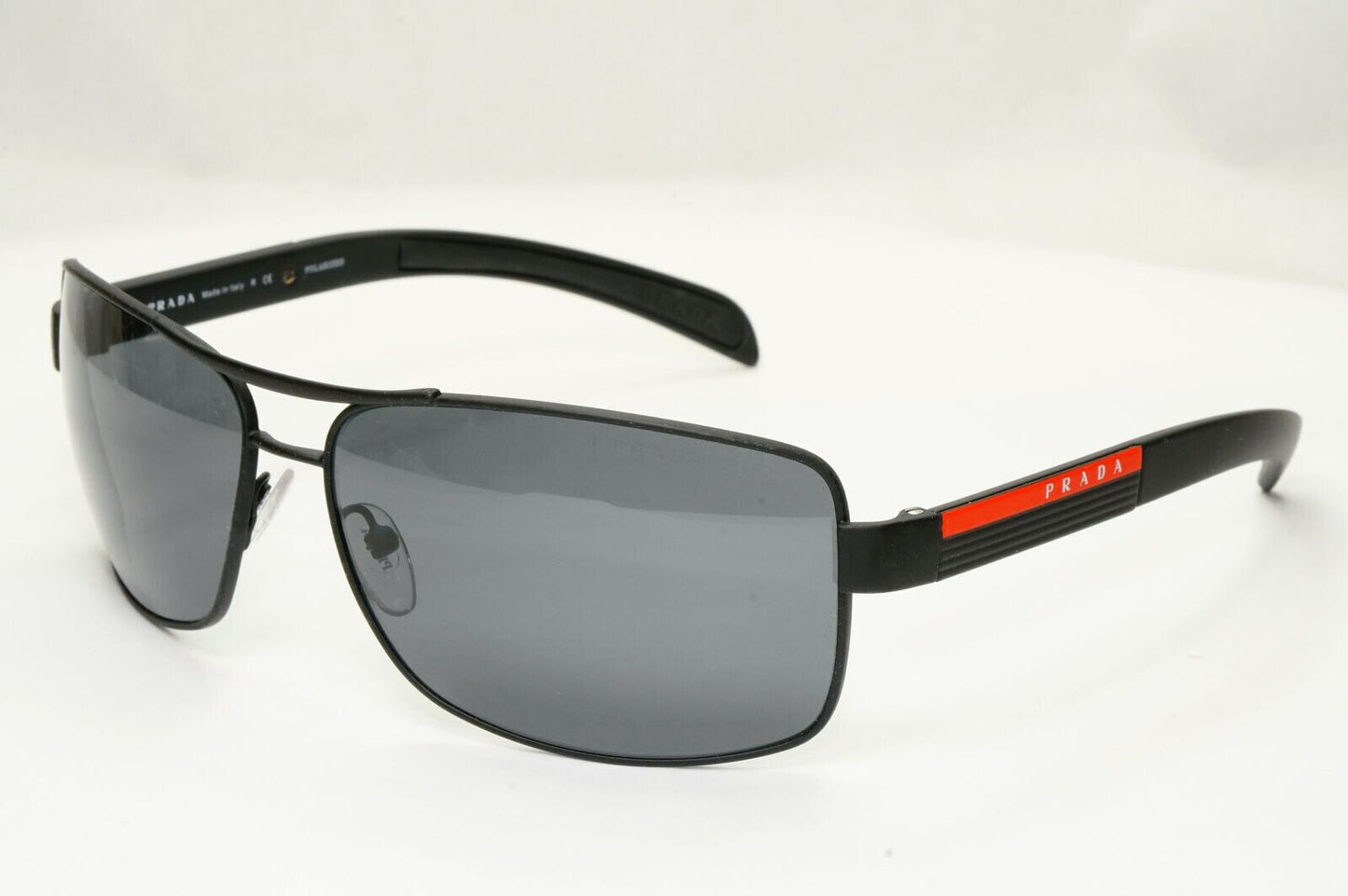 Prada Sunglasses Black Polarized Wrap Pilot PS54IS SPS 54I DG0-5Z1 [a] 39025