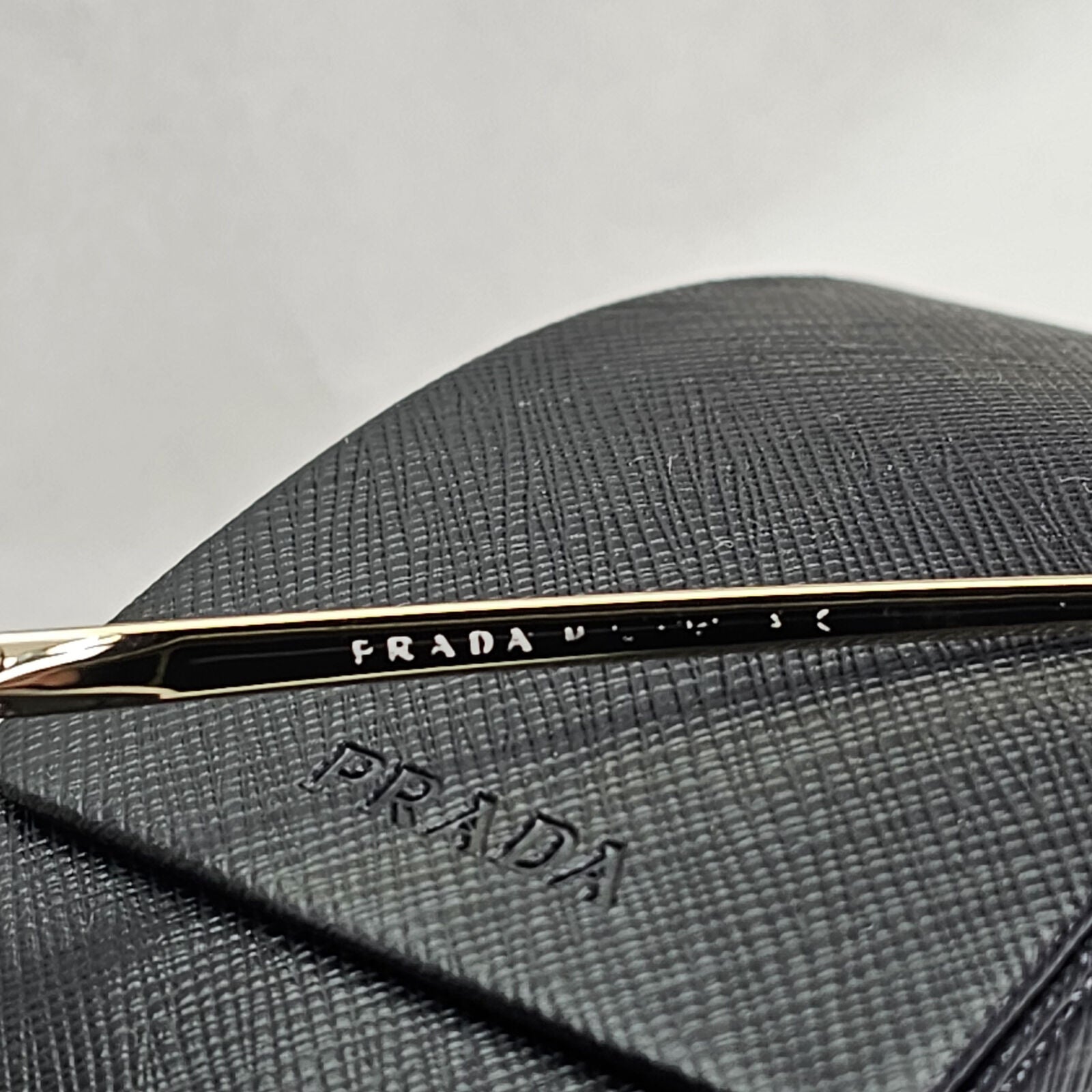 Prada Sunglasses Gold Black Square Metal PR60XS SPR 60X 07B-4K0 59mm 120124