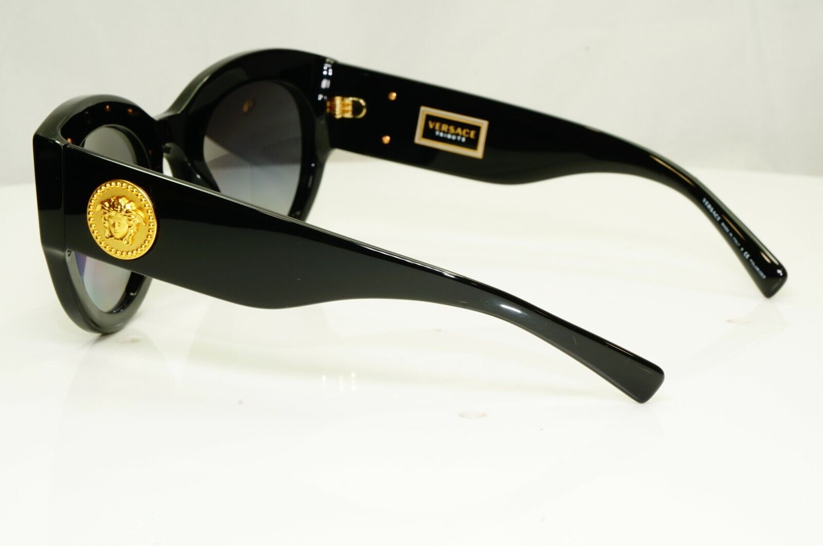 Versace Gold Medusa Polarized Black Sunglasses Womens Tribute 1996 4353 GB1/T3