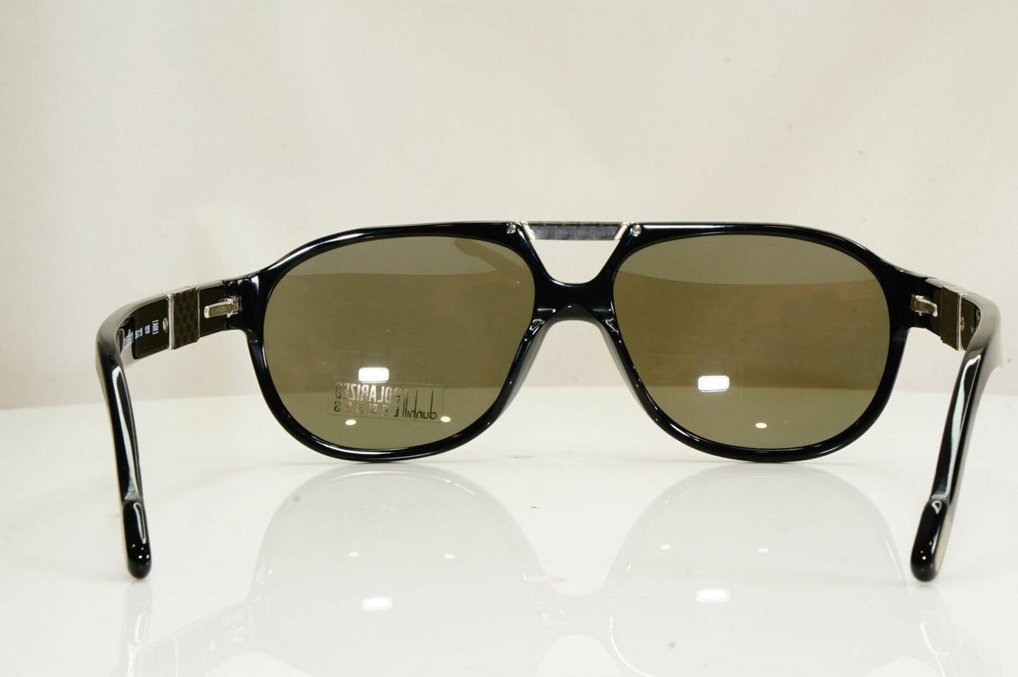 Authentic DUNHILL Polarized Vintage Sunglasses Black Pilot DU56301 08/12 26991