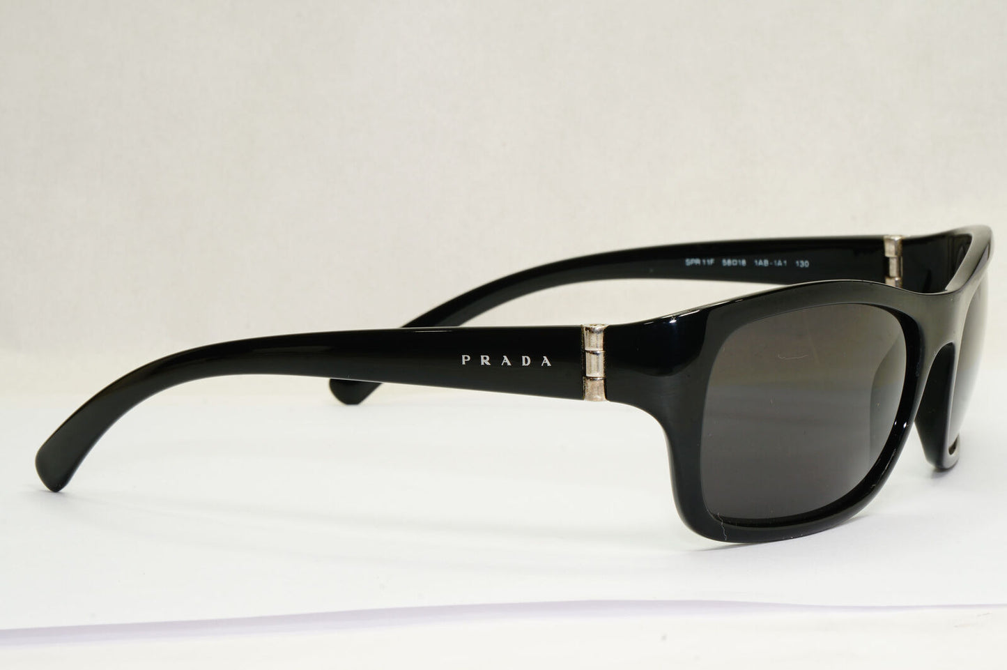 Prada Sunglasses 2005 Vintage Black Square Glossy PR11FS SPR 11F 1AB-1A1 190224