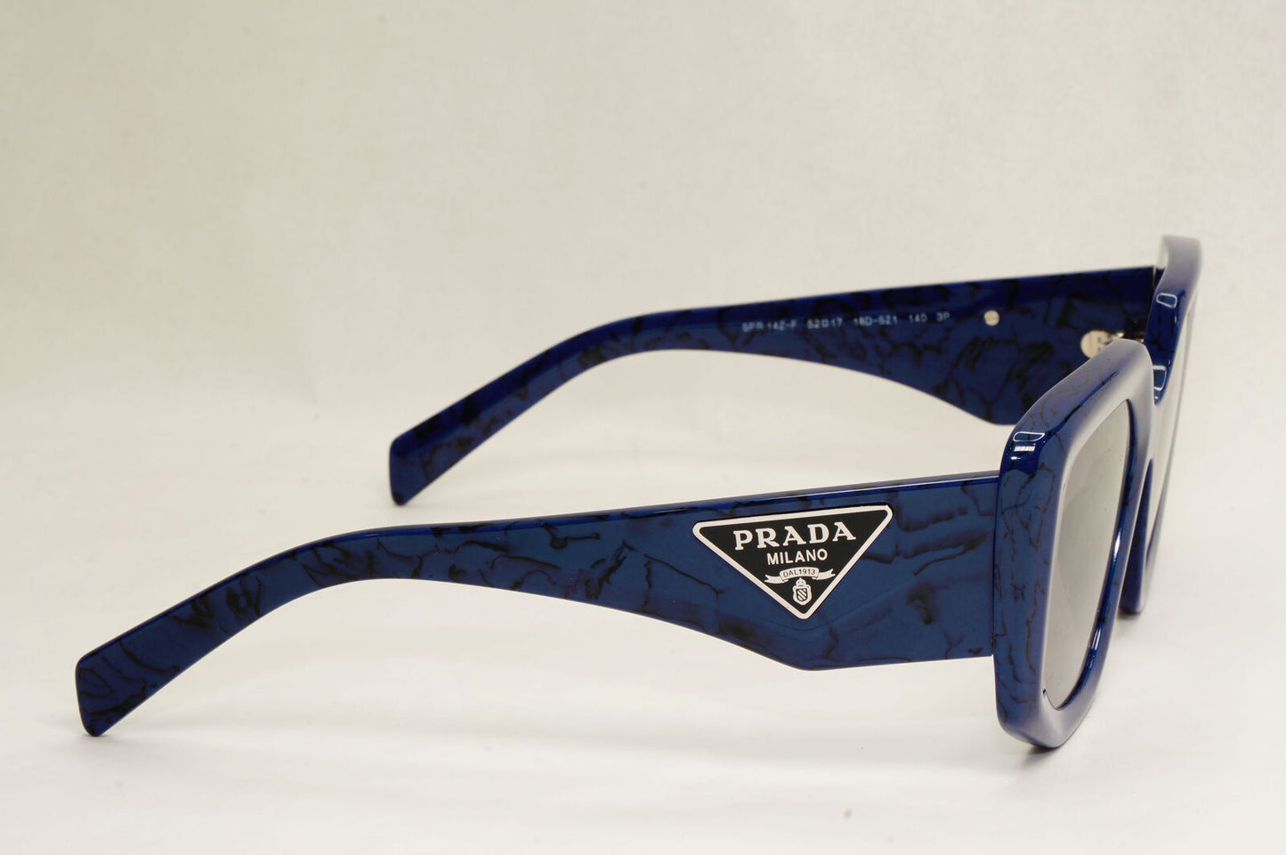 Prada Sunglasses Polarised Blue Marble Triangle Square PR14ZSF SPR 14Z-F 18D-5Z1