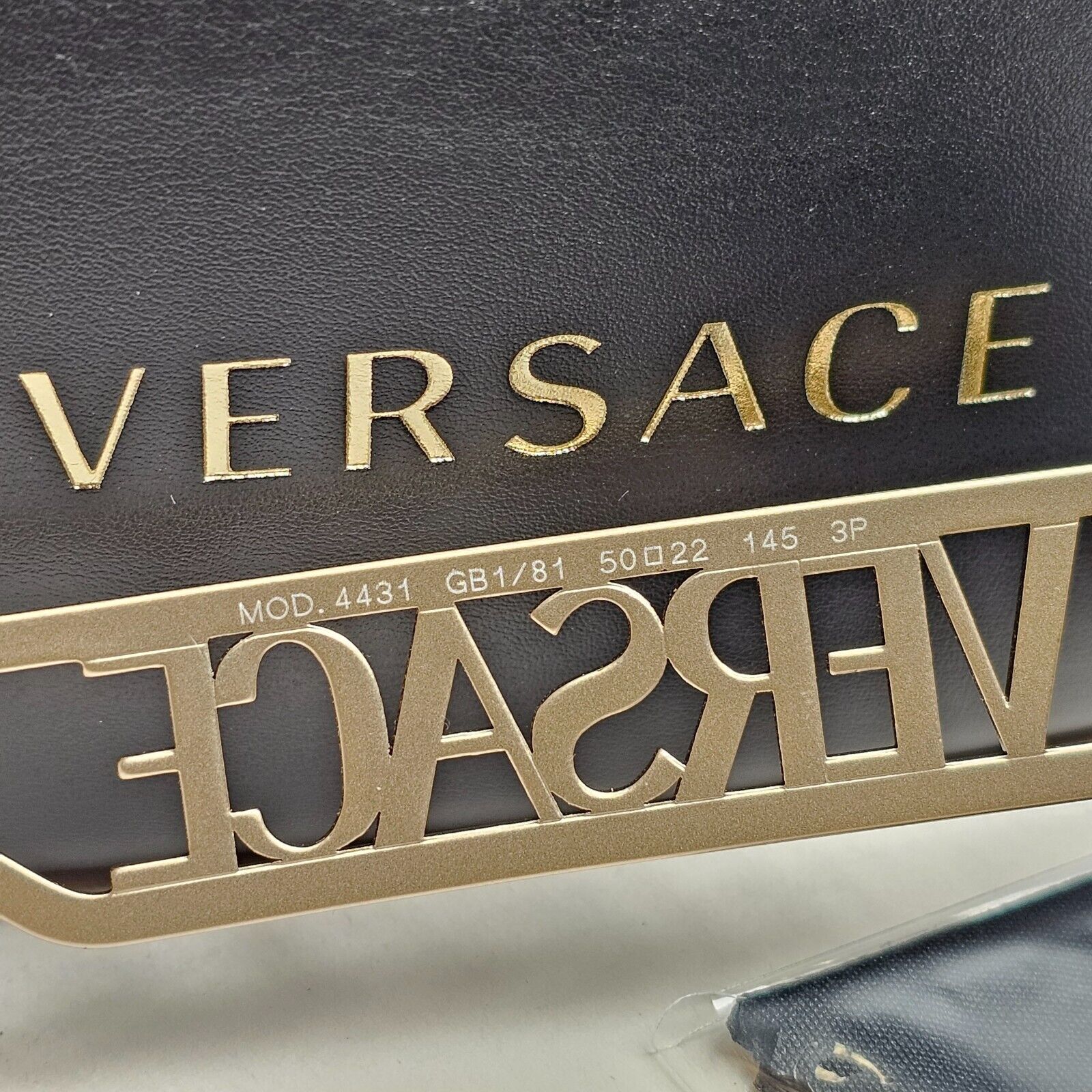 Versace Sunglasses Polarized Black Gold Square Grey MOD VE 4431 GB1/81 50mm