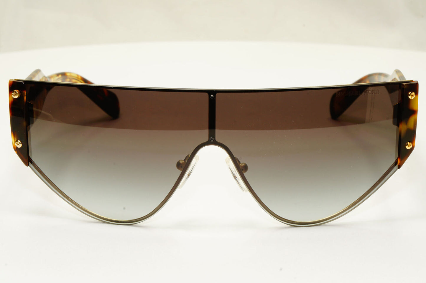 Michael Kors Womens Shield Visor Brown Gold Sunglasses MK 1080 Park City 10068G