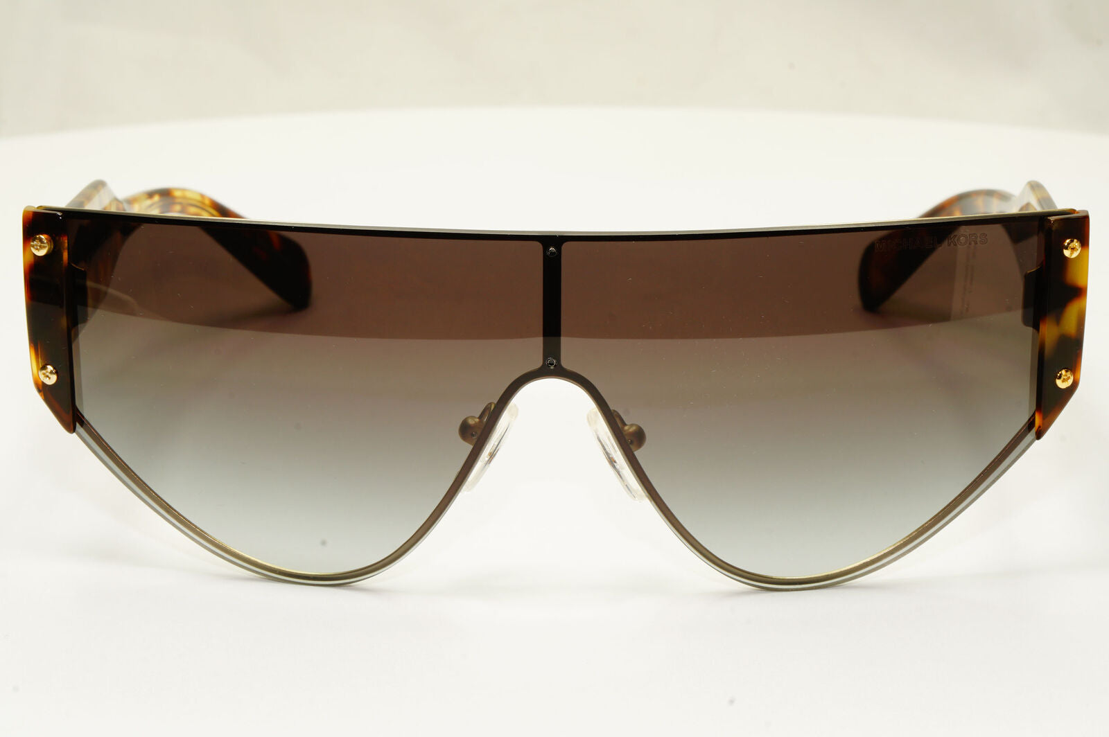 Michael Kors Womens Shield Visor Brown Gold Sunglasses MK 1080 Park City 10068G