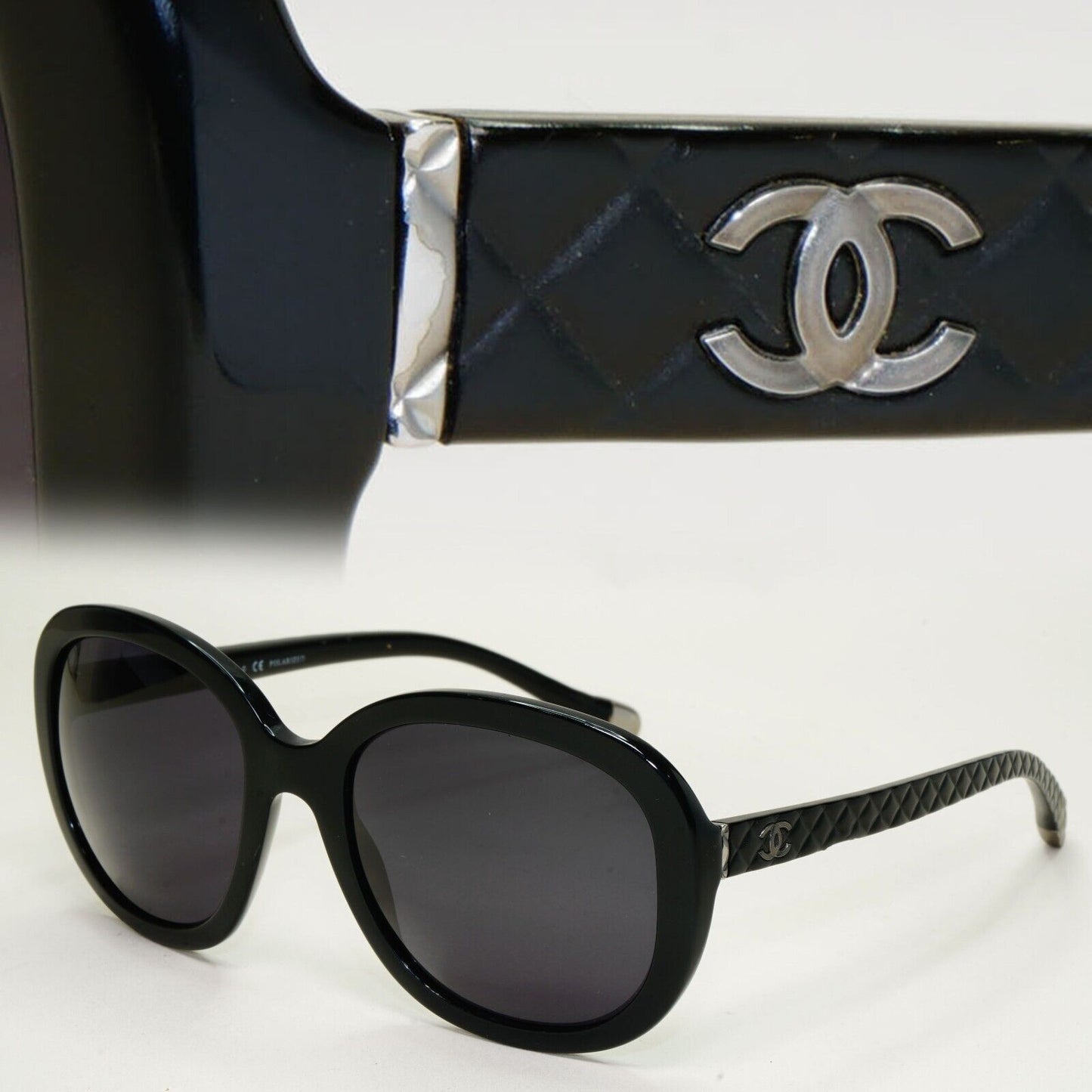 Chanel Sunglasses 2013 Vintage Black Quilted Square 5328 c.501/S8 051124