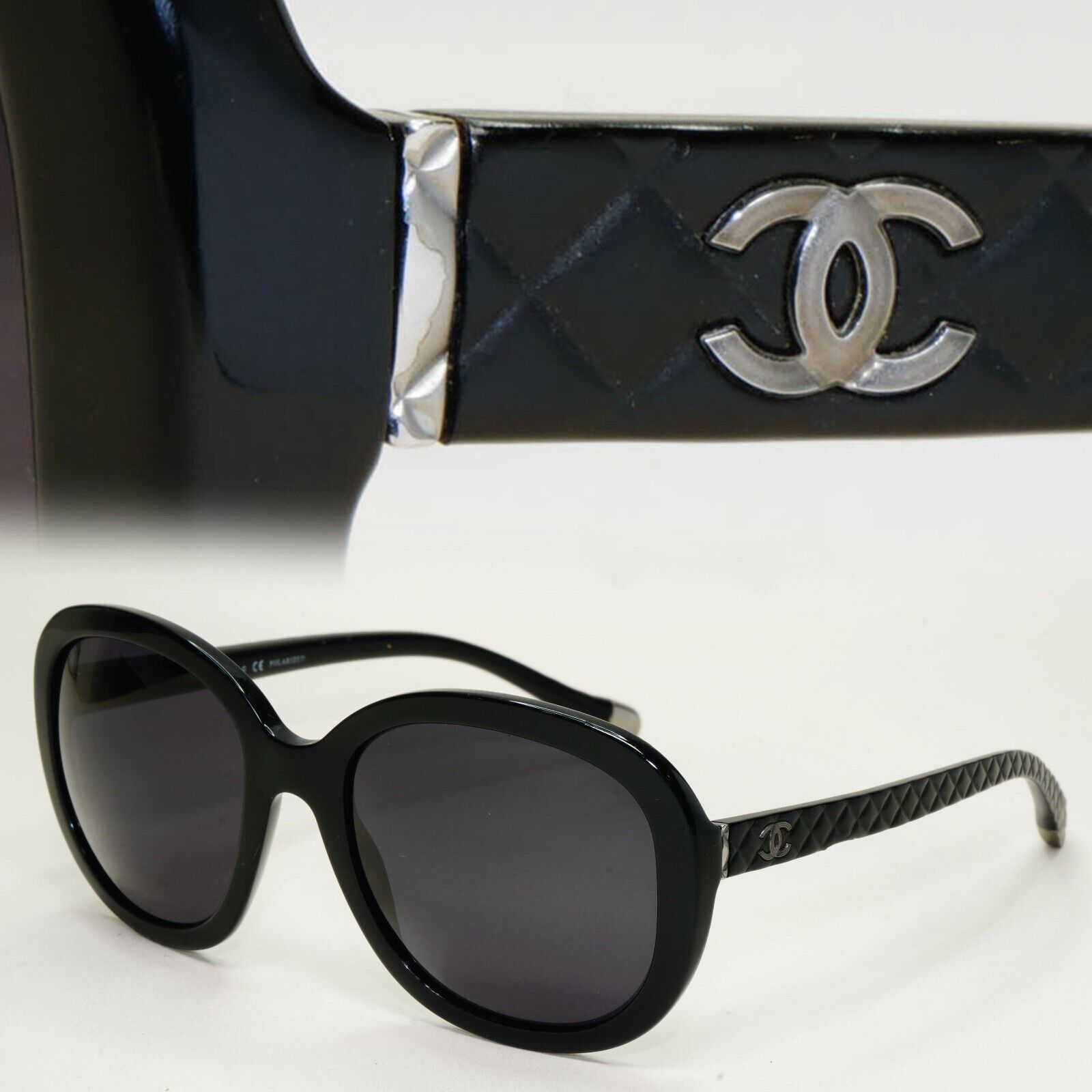 Chanel Sunglasses 2013 Vintage Black Quilted Square 5328 c.501/S8 051124