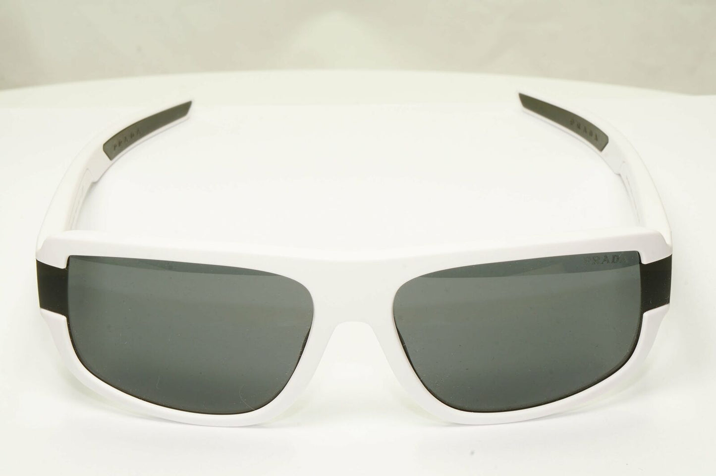 Prada White Sunglasses Mens Designer Red Rectangle SPS 03W TWK-06F PS03WS