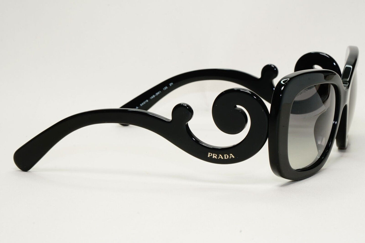 Prada Sunglasses Baroque Swirl Black Grey Square PR27OS-A SPR 27O-A 1AB-3M1