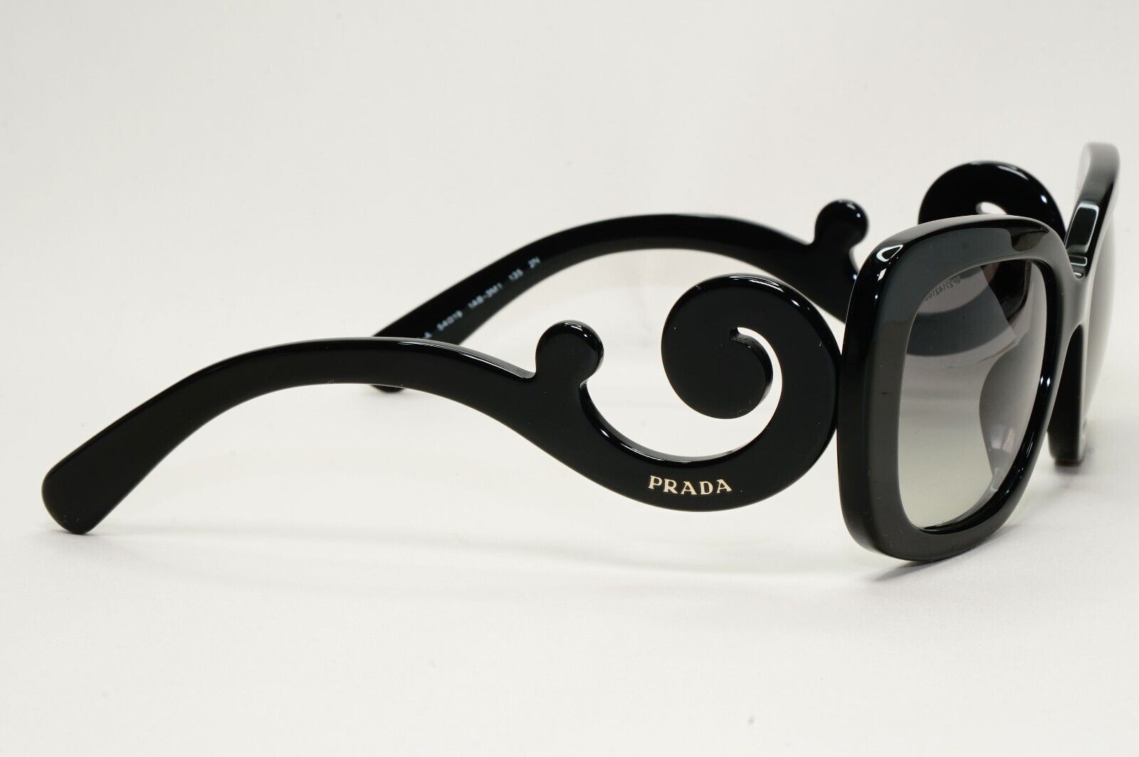 Prada Sunglasses Baroque Swirl Black Grey Square PR27OS-A SPR 27O-A 1AB-3M1