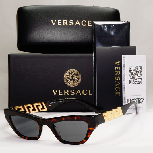 Versace Sunglasses Greca Gold Brown Tortoise Rectangle MOD VE 4419 108/87