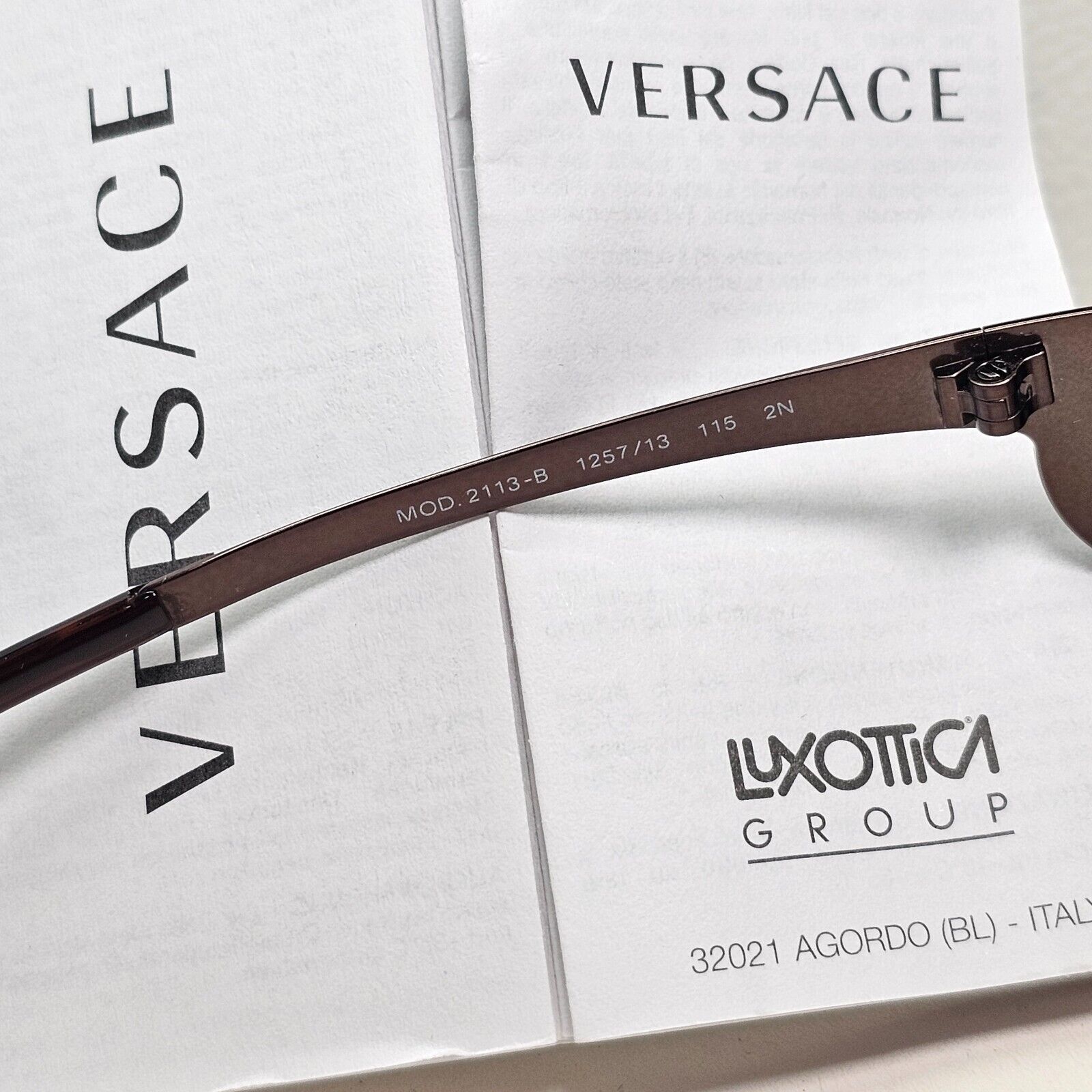 Versace Sunglasses 2008 Vintage Shield Rimless Rare MOD VE 2113-B 1257/13 250924