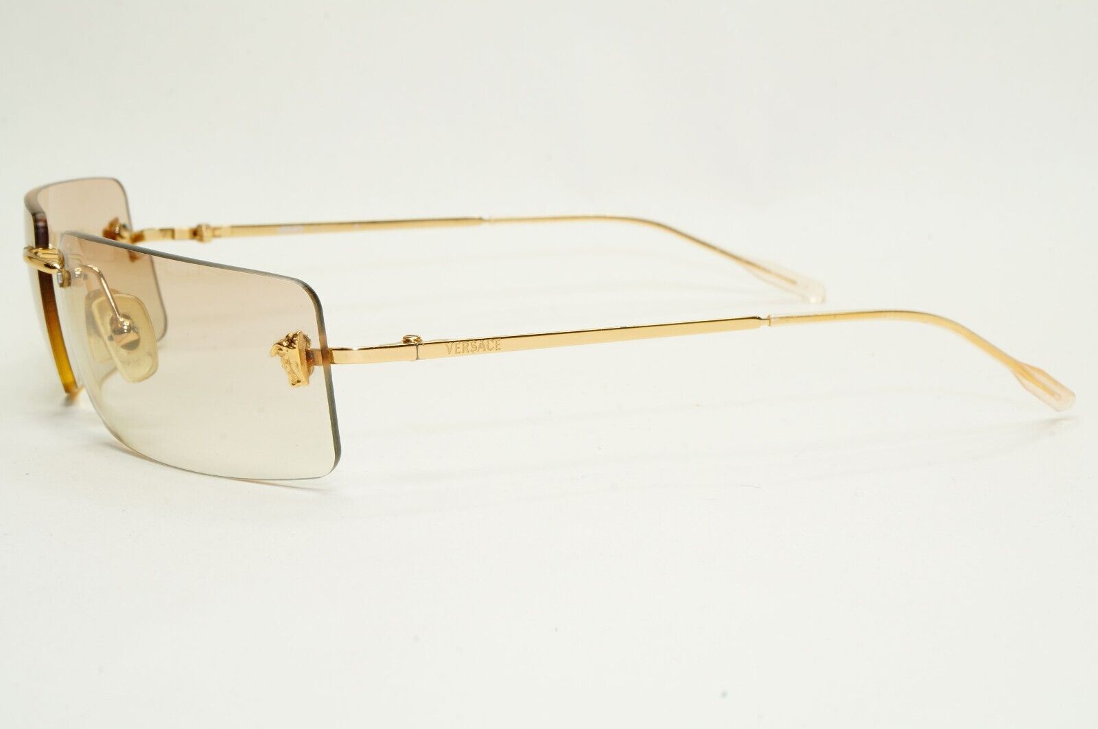 Versace Sunglasses 2002 Vintage Rimless Gold Medusa Metal MOD N26 N30/537 270924