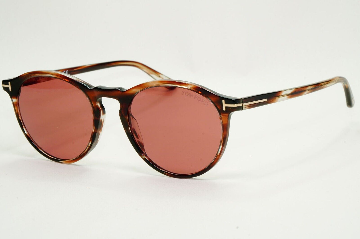 Tom Ford Sunglasses Aurele Brown Tortoise Round Red Bordo FT0904 TF 904 50E 52mm
