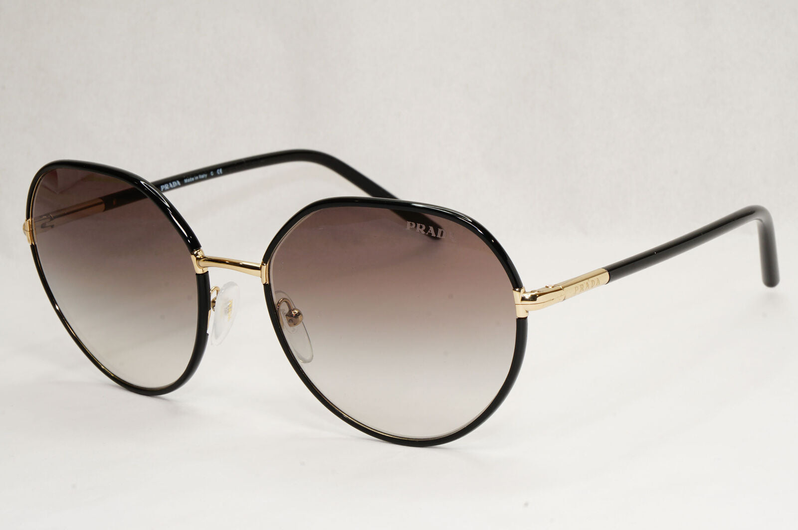 Prada Sunglasses Black Gold Grey Gradient Round PR65XS SPR 65X AAV-0A7 58mm