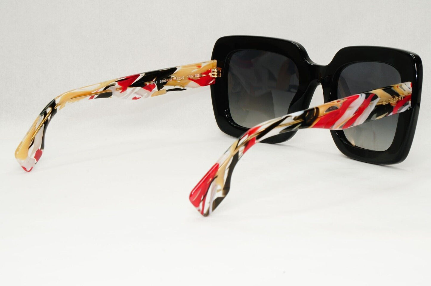 Burberry Sunglasses Black Polarized Grey Gradient  Square B 4284 3803/T3 52mm