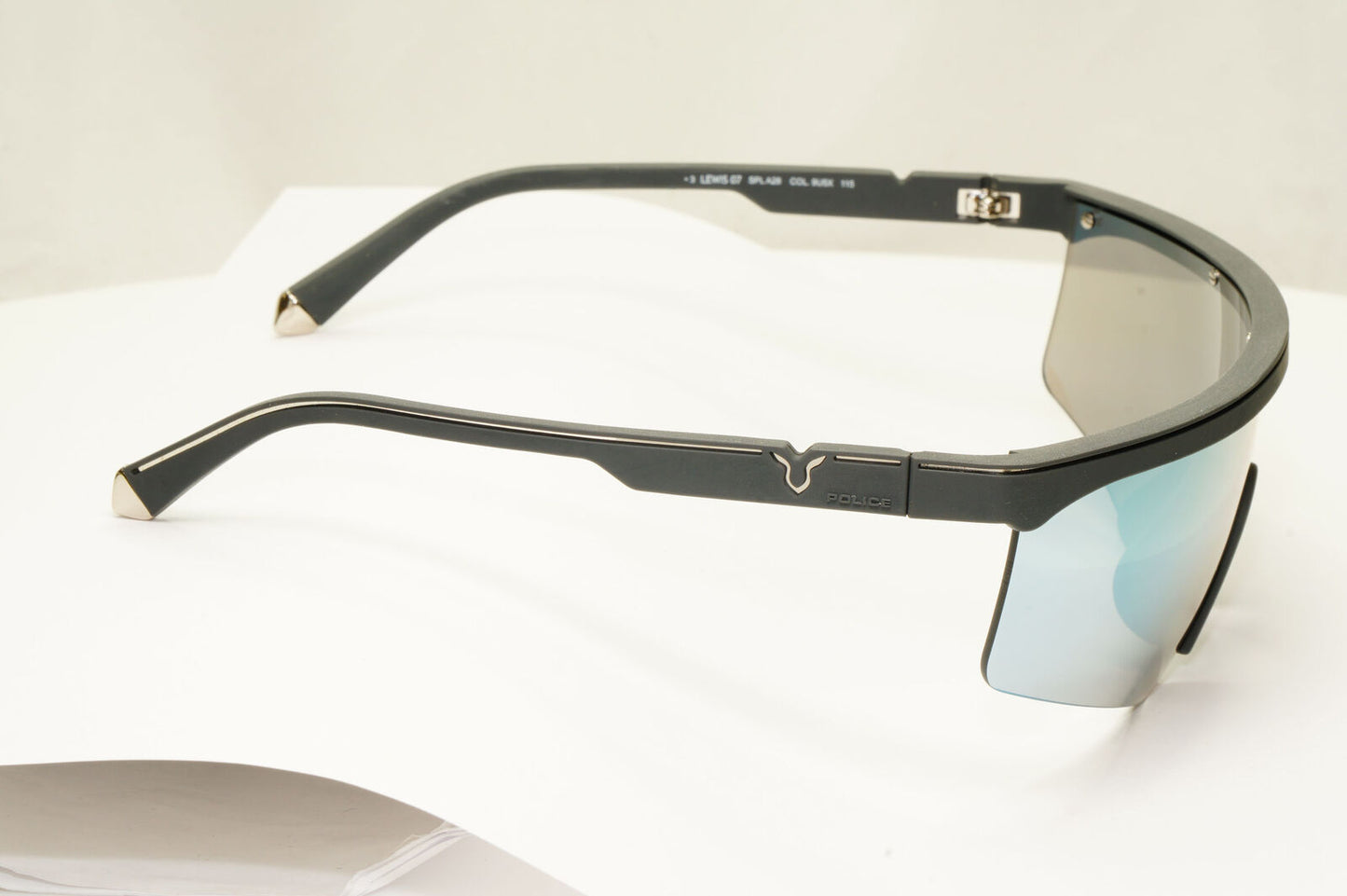 Police Lewis Hamilton F1 Sunglasses Black Silver Mirror Shield SPL A28 COL9U5X