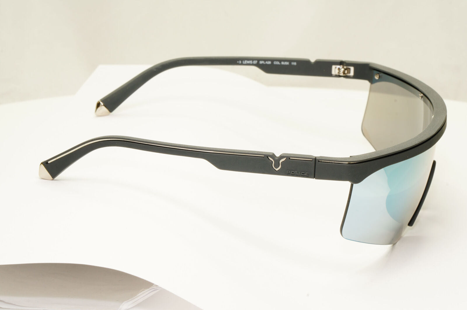 Police Lewis Hamilton F1 Sunglasses Black Silver Mirror Shield SPL A28 COL9U5X