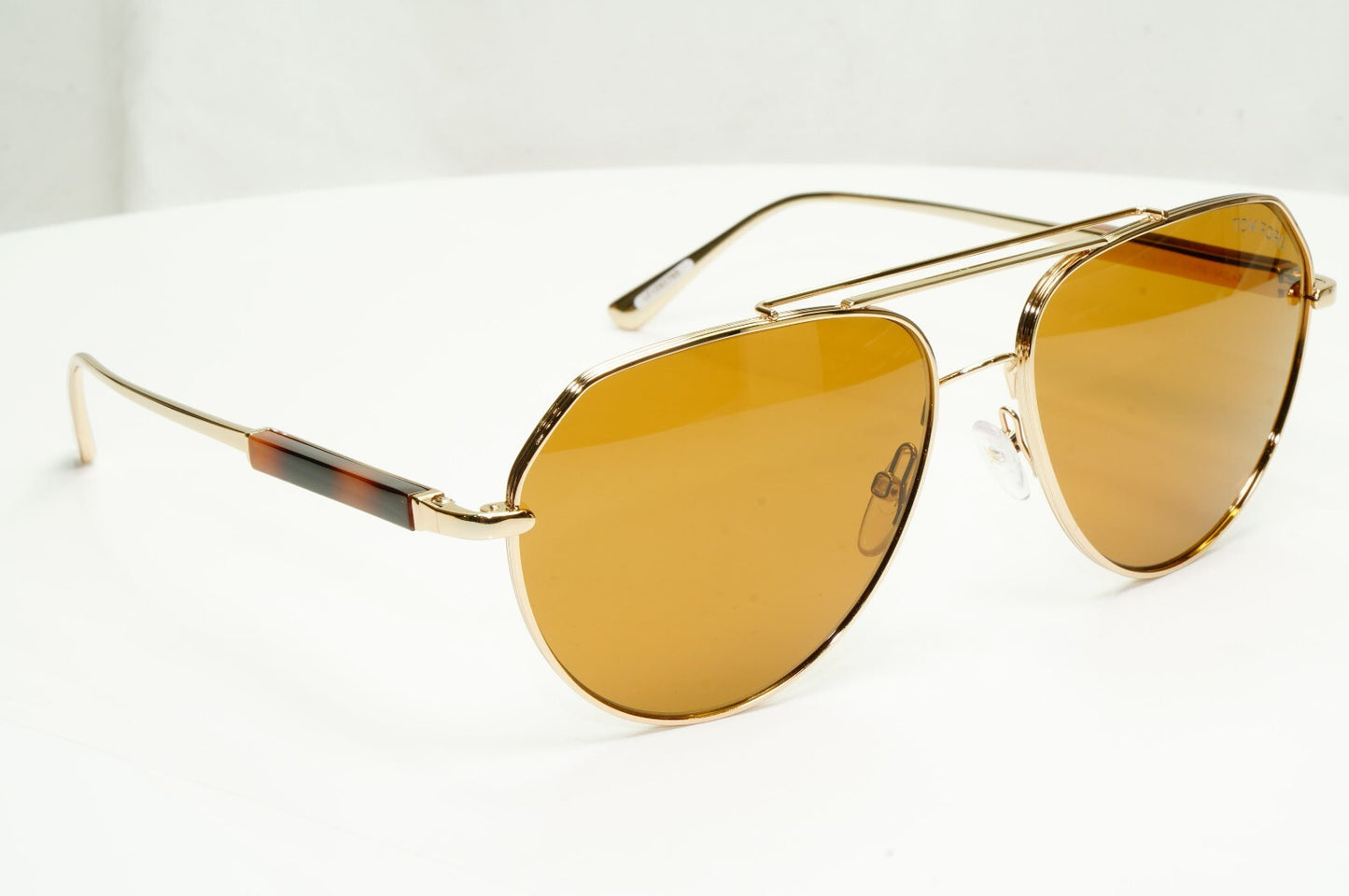Tom Ford Gold Pilot Sunglasses Metal Mens Brown Andes TF 670 28E FT0670 A