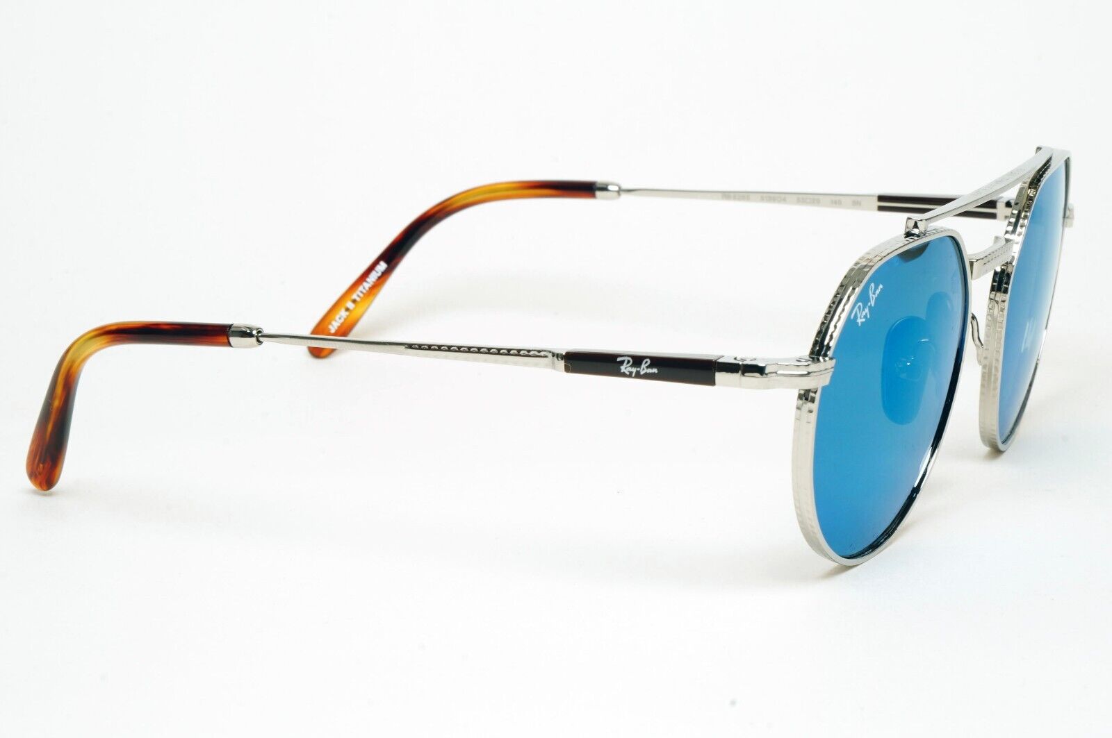 Ray-Ban Sunglasses Jack II Titanium Mirror Blue Silver Grey RB 8265 3139/O4 53mm