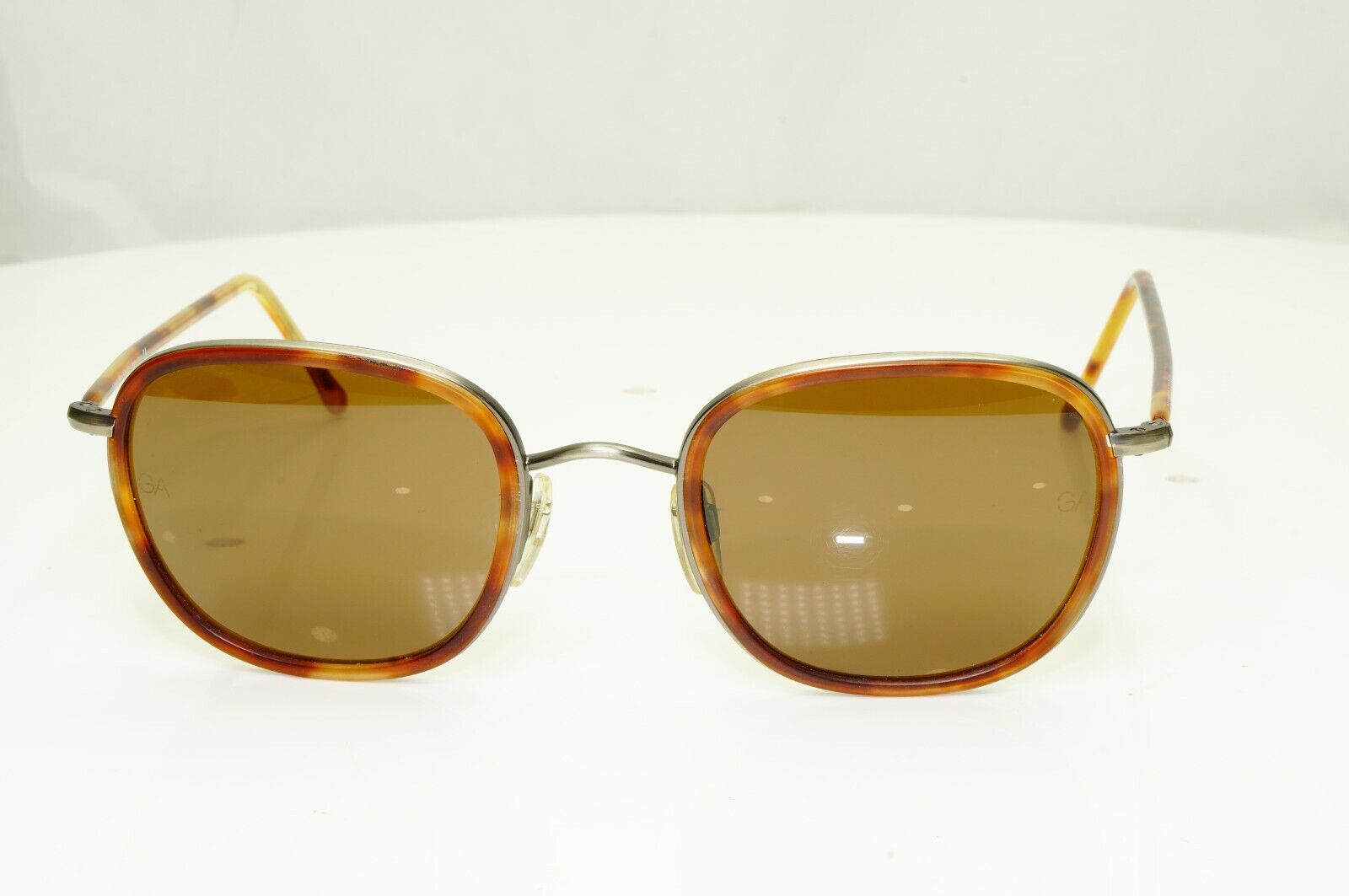 Giorgio Armani 1997 Vintage Sunglasses Brown Tortoise Square Glass Lens 649 943