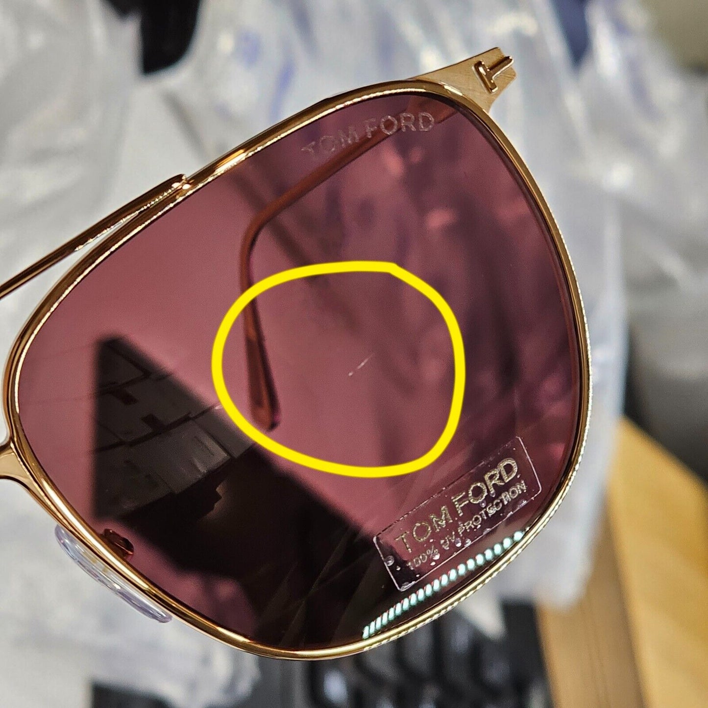 Tom Ford Gold Maroon Red Sunglasses Metal Square Pilot Kip TF 692 28S [B] 38998