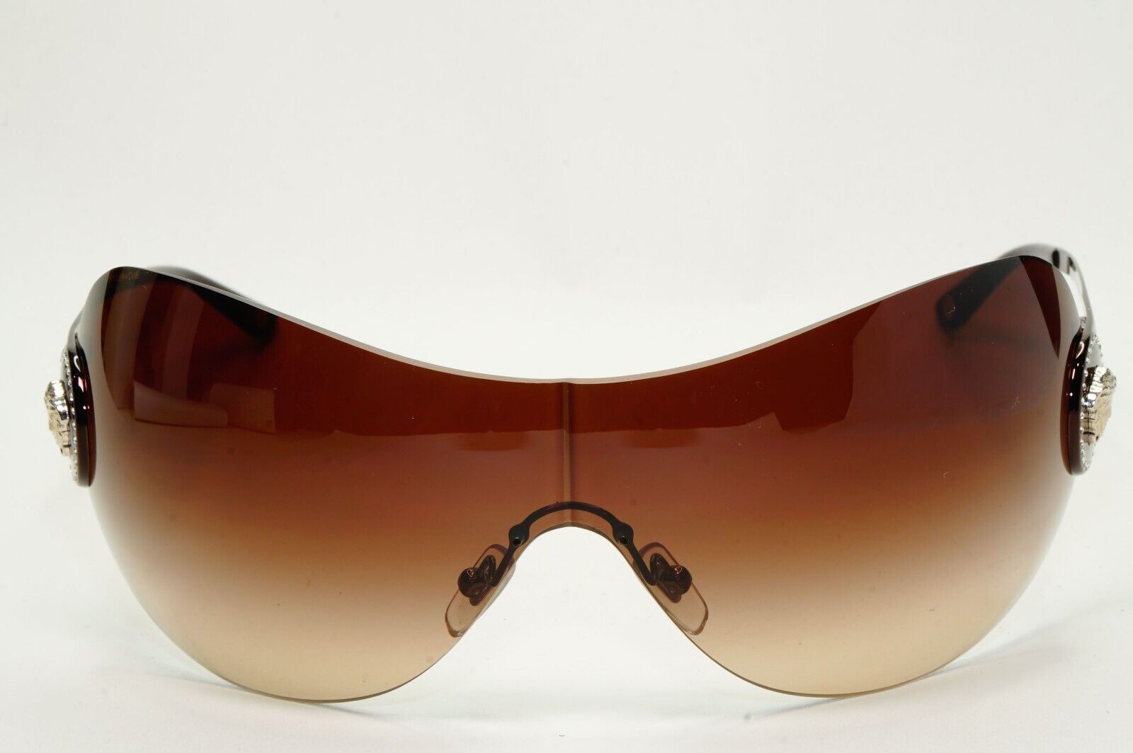Versace Sunglasses 2008 Vintage Shield Rimless Rare MOD VE 2113-B 1257/13 250924