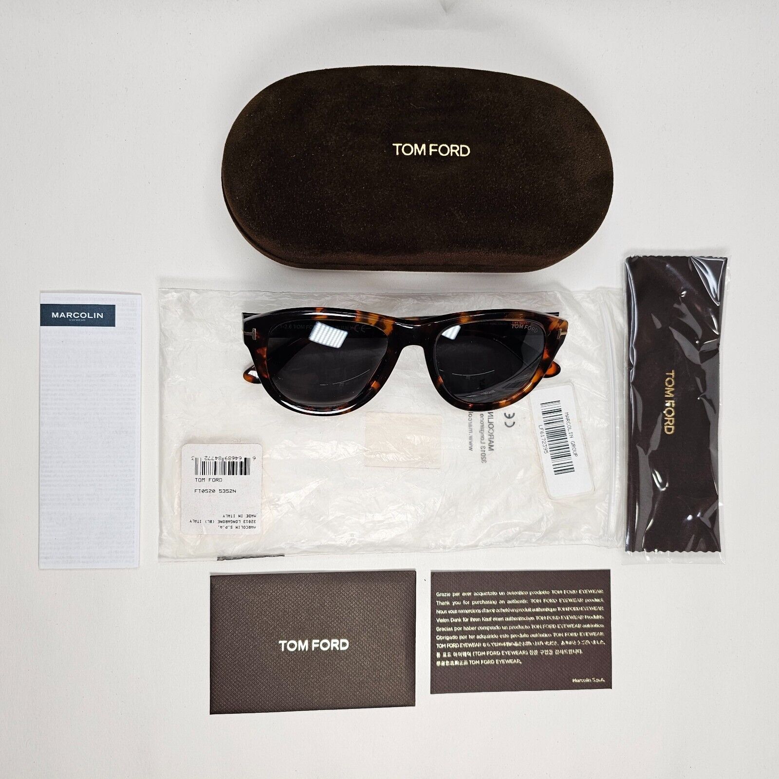 Tom Ford Sunglasses Benedict Brown Tortoiseshell Havana Green FT0520 TF 520 52N